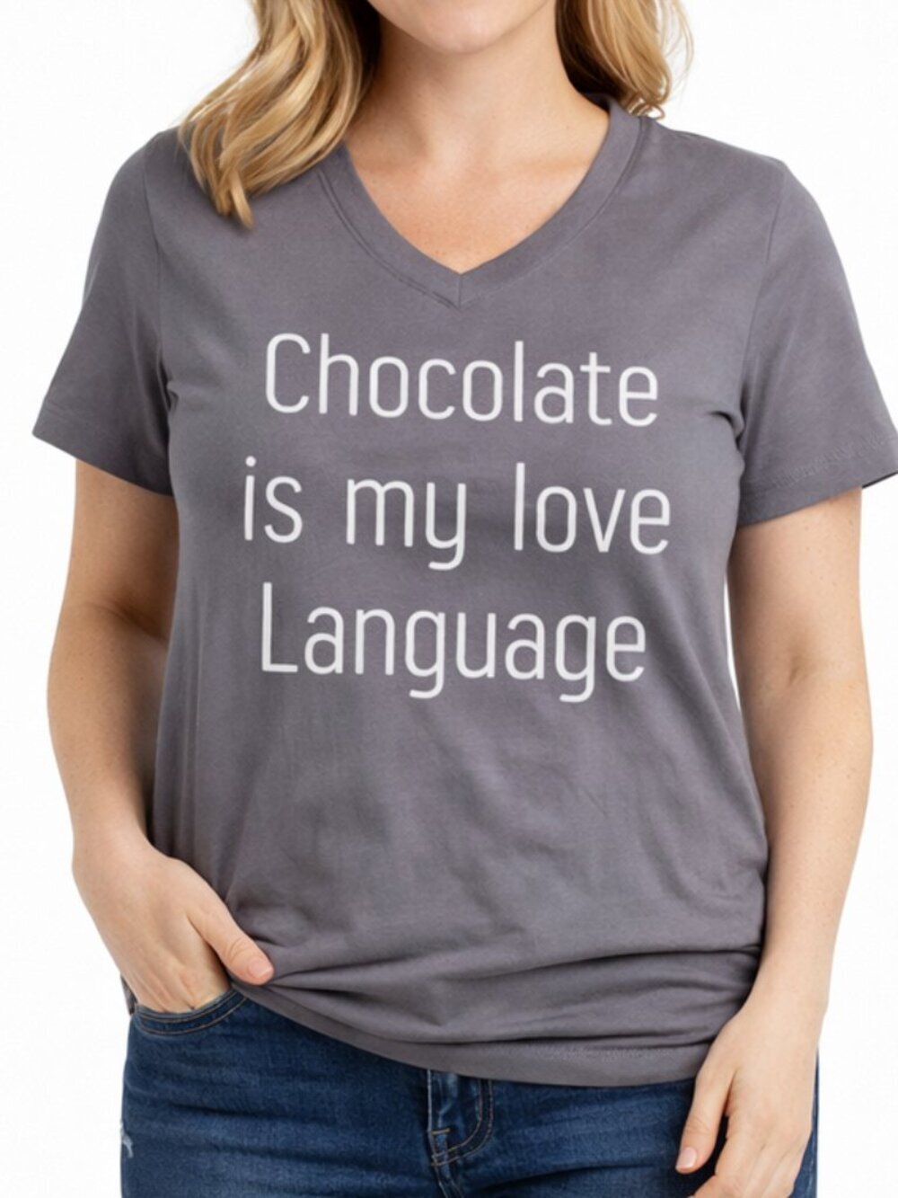 Chocolate Is My Love Language Graphic Short Sleeve Shirt Size Medium